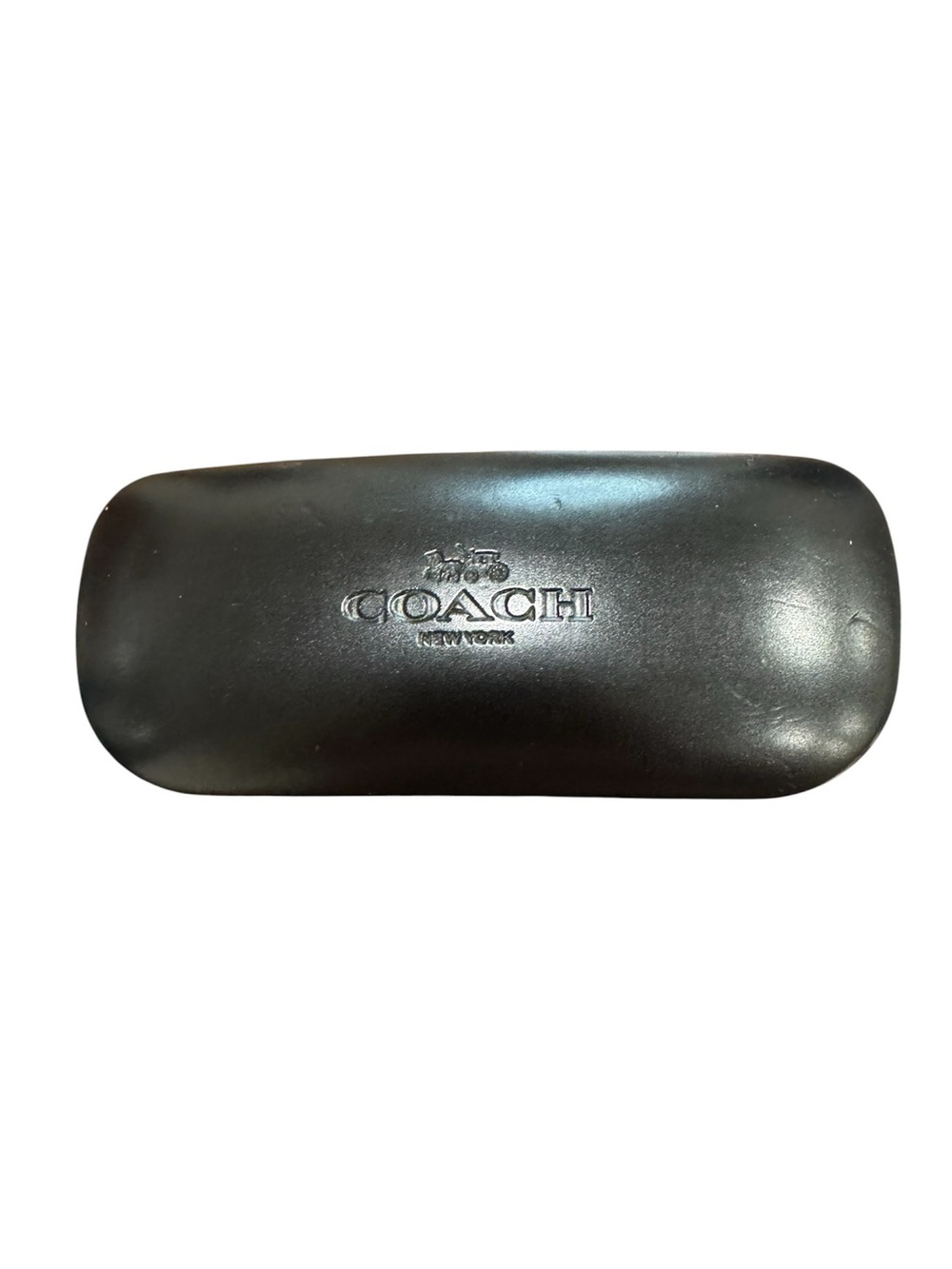 Coach Sunglasses Hard Case Black Leather Clam Shell Eyeglass Case